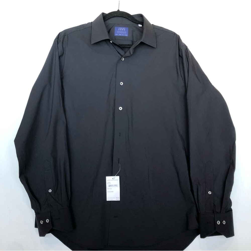 NWT Lorenzo Uomo long sleeve performance stretch trim fit shirt 17.5 X 34/35 - Picture 4 of 4